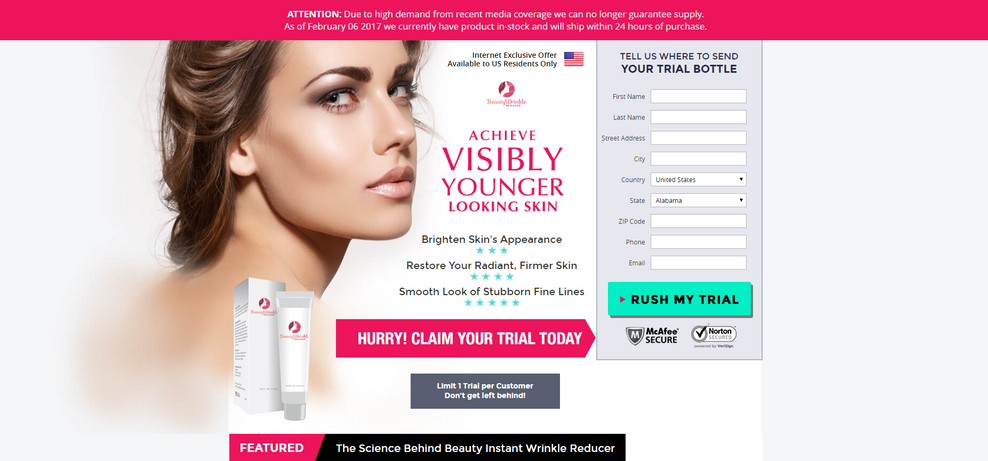 Beauty Wrinkle Reducer Cream Cost